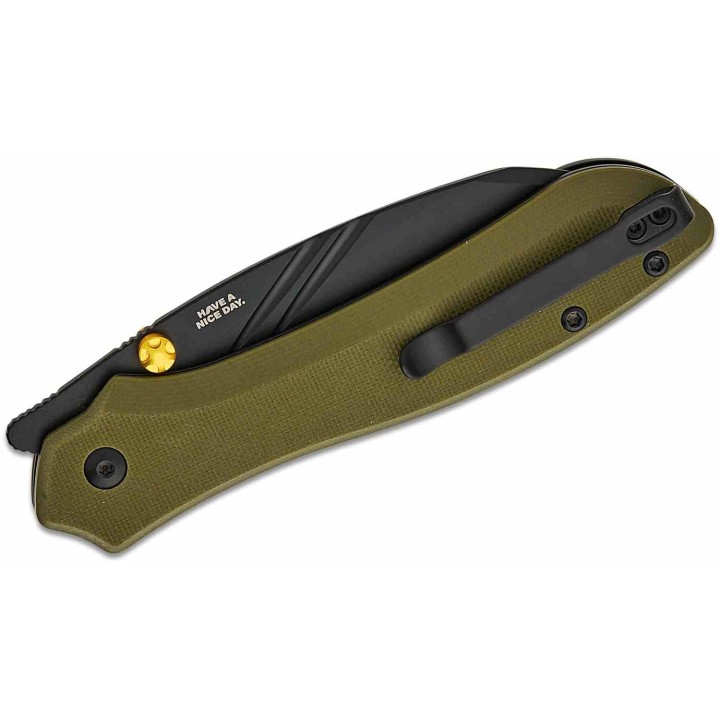 Couteau Pliant CJRB Fugly Green Lame Acier AR-RPM9 Manche G10 Linerlock Clip IKBS J1957GN - Livraison Gratuite