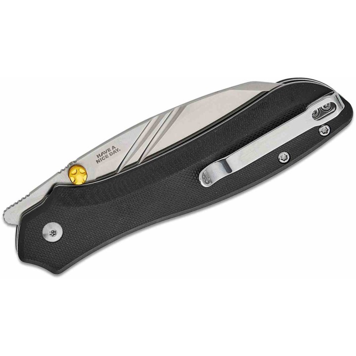 Couteau Pliant CJRB Fugly Black Lame Acier AR-RPM9 Manche G10 Linerlock Clip IKBS J1957BK - Livraison Gratuite