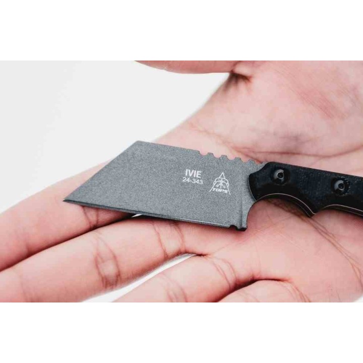 Couteau TOPS Ivie Lame Acier Carbone 1095 Manche Micarta Etui Kydex Made USA TPIV01 - Livraison Gratuite
