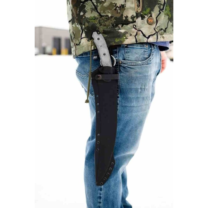 Couteau TOPS X16 Ginunting Lame Hawkbill Acier 1095 Manche Micarta Noir Etui Kydex Made USA TPX16G01 - Livraison Gratuite