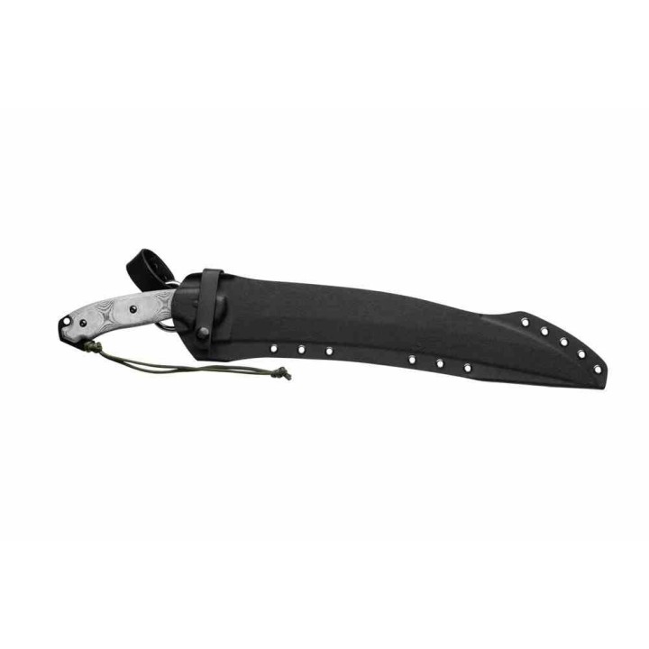 Couteau TOPS X16 Ginunting Lame Hawkbill Acier 1095 Manche Micarta Noir Etui Kydex Made USA TPX16G01 - Livraison Gratuite