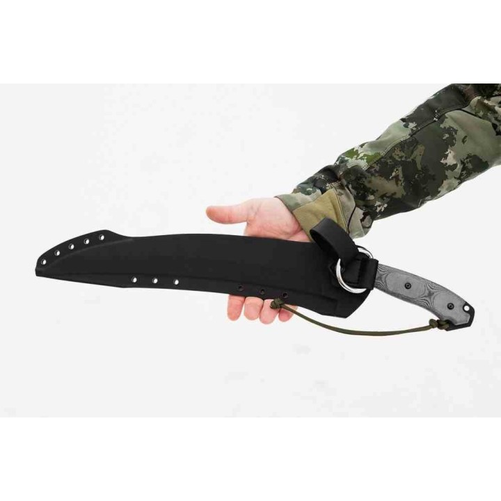 Couteau TOPS X16 Ginunting Lame Hawkbill Acier 1095 Manche Micarta Noir Etui Kydex Made USA TPX16G01 - Livraison Gratuite