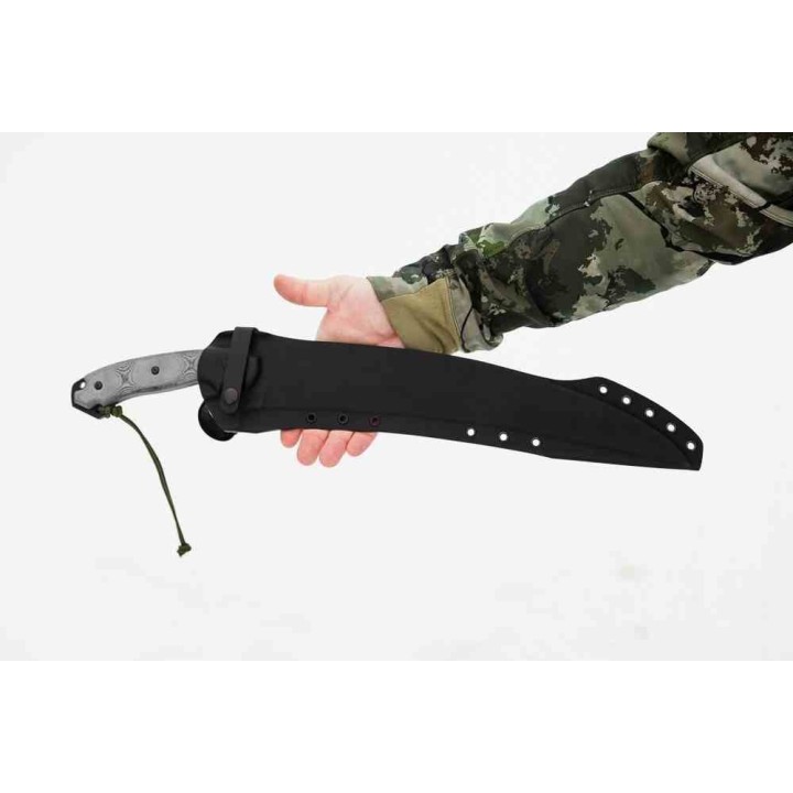 Couteau TOPS X16 Ginunting Lame Hawkbill Acier 1095 Manche Micarta Noir Etui Kydex Made USA TPX16G01 - Livraison Gratuite