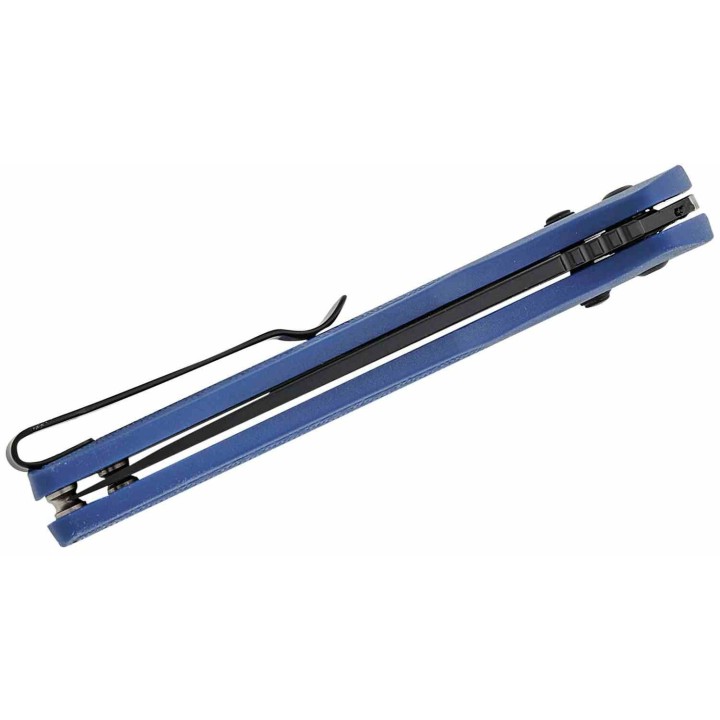 Couteau CJRB Acacia Blue Lame Acier AR-RPM9 Black Manche FRN Crossbar Lock IKBS Clip J1952BBU - Livraison Gratuite