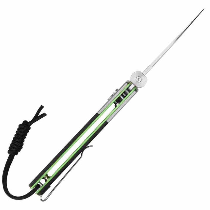 Couteau Pliant CJRB Locust Black/Green Lame Spear Point AR-RPM9 G10 Button Lock IKBS J1951SBK - Livraison Gratuite