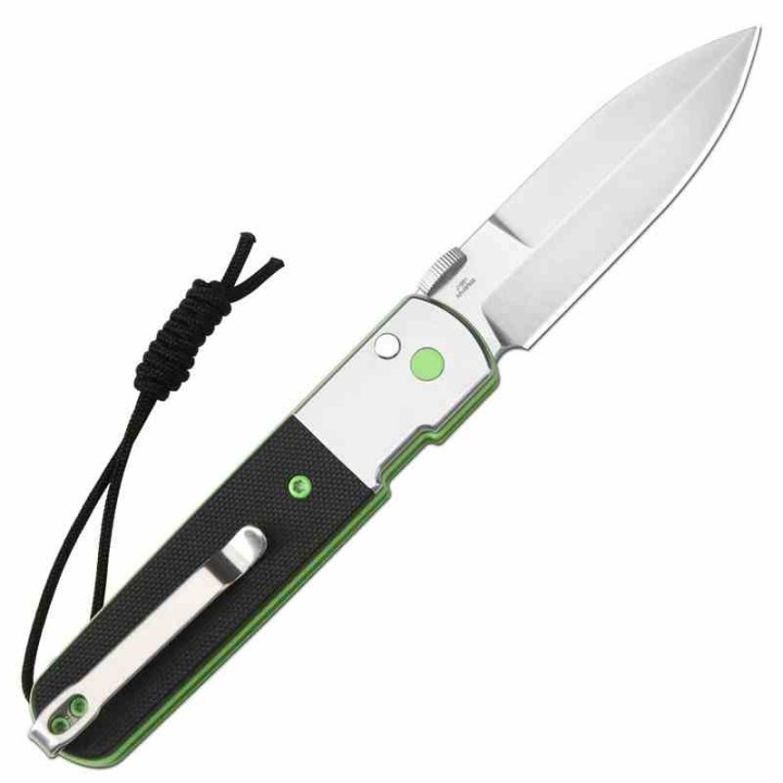 Couteau Pliant CJRB Locust Black/Green Lame Spear Point AR-RPM9 G10 Button Lock IKBS J1951SBK - Livraison Gratuite
