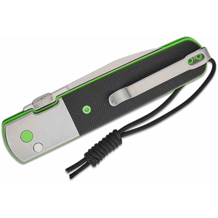 Couteau Pliant CJRB Locust Black/Green Lame Spear Point AR-RPM9 G10 Button Lock IKBS J1951SBK - Livraison Gratuite