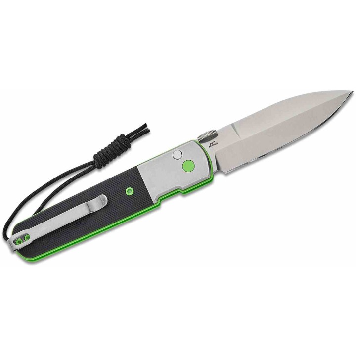 Couteau Pliant CJRB Locust Black/Green Lame Spear Point AR-RPM9 G10 Button Lock IKBS J1951SBK - Livraison Gratuite