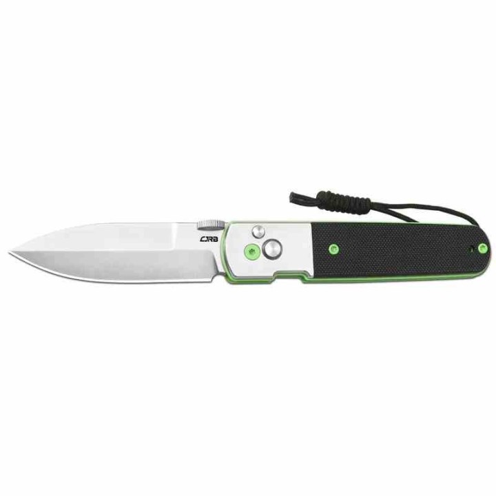 Couteau Pliant CJRB Locust Black/Green Lame Spear Point AR-RPM9 G10 Button Lock IKBS J1951SBK - Livraison Gratuite