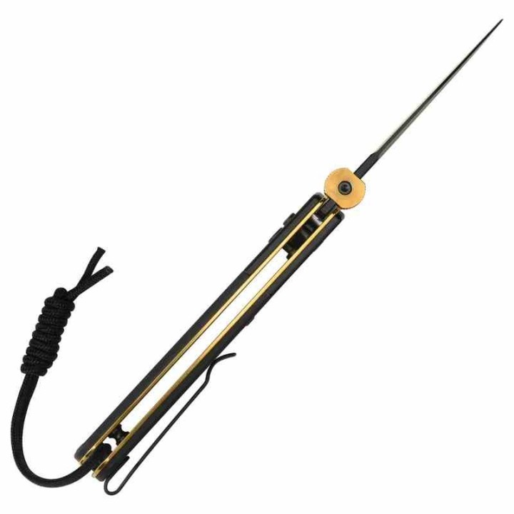 Couteau Pliant CJRB Locust Black/Gold Lame Spear Point AR-RPM9 G10 Button Lock IKBS J1951BG - Livraison Gratuite