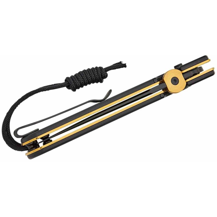 Couteau Pliant CJRB Locust Black/Gold Lame Spear Point AR-RPM9 G10 Button Lock IKBS J1951BG - Livraison Gratuite