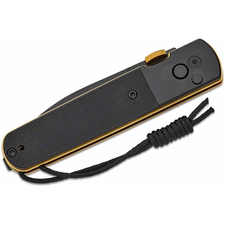 Couteau Pliant CJRB Locust Black/Gold Lame Spear Point AR-RPM9 G10 Button Lock IKBS J1951BG - Livraison Gratuite