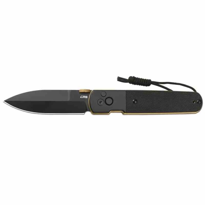 Couteau Pliant CJRB Locust Black/Gold Lame Spear Point AR-RPM9 G10 Button Lock IKBS J1951BG - Livraison Gratuite