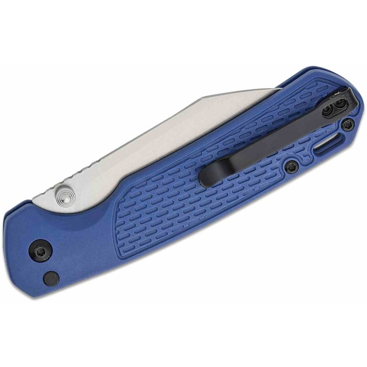 Couteau CJRB Large Pyrite Light Blue Lame Wharncliffe Acier AR-RPM9 Manche FRN Button Lock IKBS J1945LBU - Livraison Gratuite