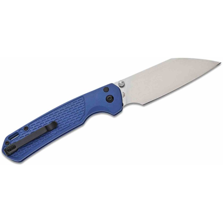 Couteau CJRB Large Pyrite Light Blue Lame Wharncliffe Acier AR-RPM9 Manche FRN Button Lock IKBS J1945LBU - Livraison Gratuite
