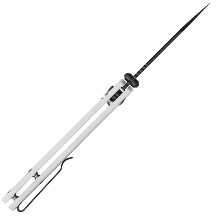 Couteau CJRB Large Pyrite Light Gray Lame Wharncliffe Acier AR-RPM9 Manche FRN Button Lock IKBS J1945LBGY - Livraison Gratuite