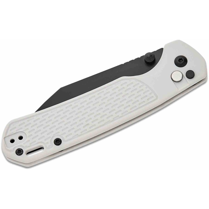 Couteau CJRB Large Pyrite Light Gray Lame Wharncliffe Acier AR-RPM9 Manche FRN Button Lock IKBS J1945LBGY - Livraison Gratuite
