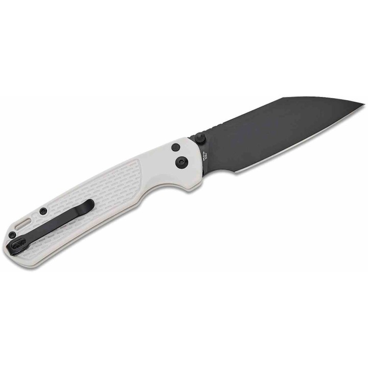 Couteau CJRB Large Pyrite Light Gray Lame Wharncliffe Acier AR-RPM9 Manche FRN Button Lock IKBS J1945LBGY - Livraison Gratuite