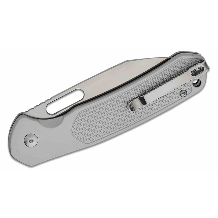 Couteau CJRB Large Pyrite-Alt Steel Lame Acier AR-SFII Manche Acier Button Lock IKBS J1925ALST - Livraison Gratuite