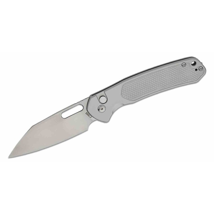 Couteau CJRB Large Pyrite-Alt Steel Lame Acier AR-SFII Manche Acier Button Lock IKBS J1925ALST - Livraison Gratuite