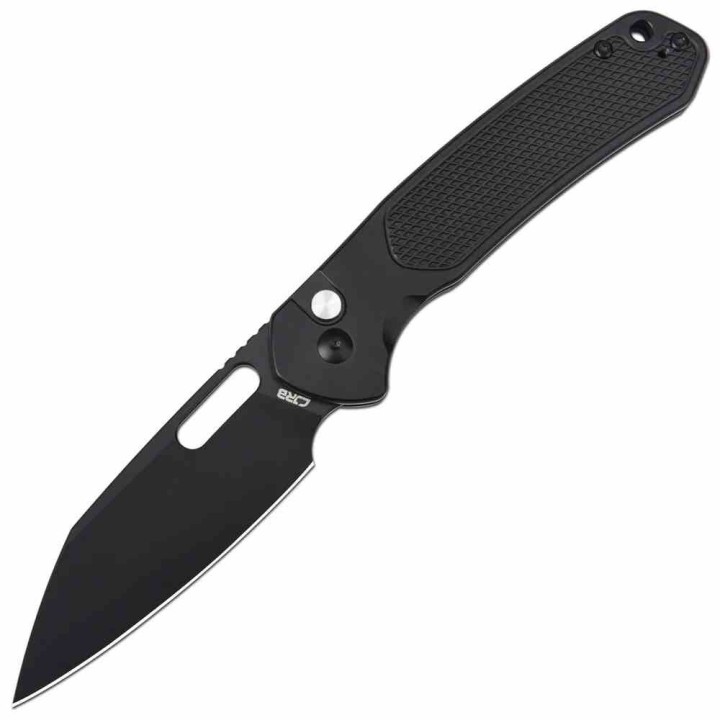 Couteau CJRB Large Pyrite-Alt Steel Lame Acier AR-SFII Manche Acier Button Lock IKBS J1925ALBBK - Livraison Gratuite