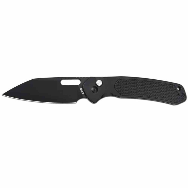 Couteau CJRB Large Pyrite-Alt Steel Lame Acier AR-SFII Manche Acier Button Lock IKBS J1925ALBBK - Livraison Gratuite