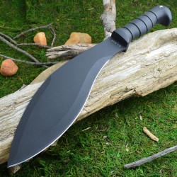 Couteau Ka-Bar Kukri Machette Acier Carbone 1085 Manche Kraton Etui Cuir/Cordura KA1249 - Livraison Gratuite