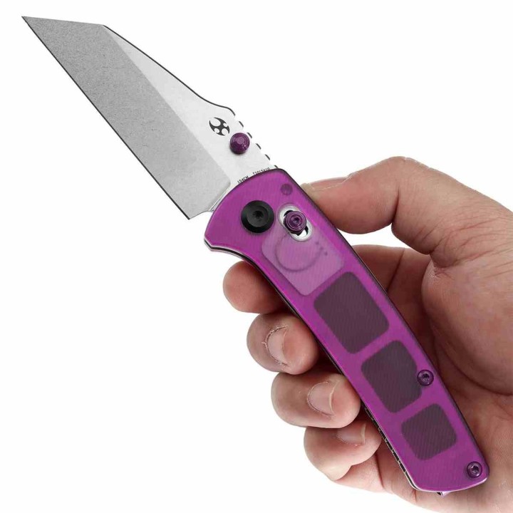 Couteau KANSEPT Main Street Purple Lame Acier 154CM Manche Acrylique IKBS Clip Crossbar Lock KT1015V10 - Livraison Gratuite