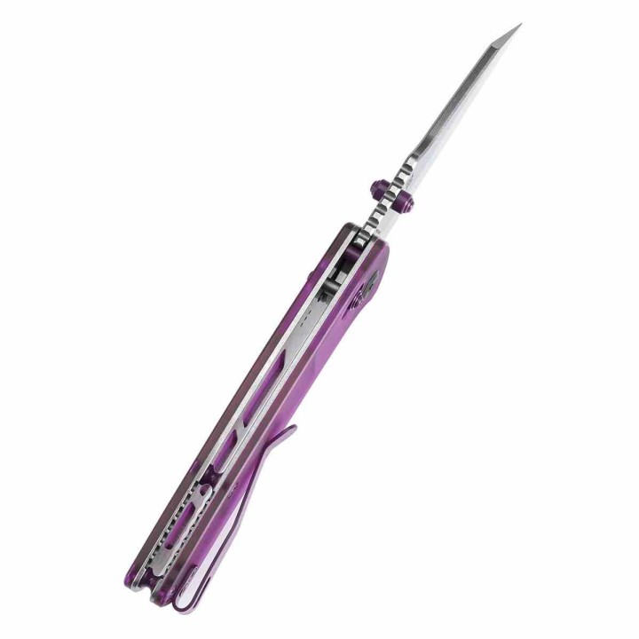 Couteau KANSEPT Main Street Purple Lame Acier 154CM Manche Acrylique IKBS Clip Crossbar Lock KT1015V10 - Livraison Gratuite