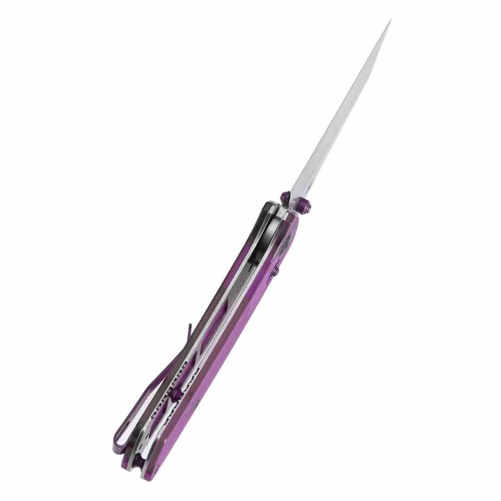 Couteau KANSEPT Main Street Purple Lame Acier 154CM Manche Acrylique IKBS Clip Crossbar Lock KT1015V10 - Livraison Gratuite