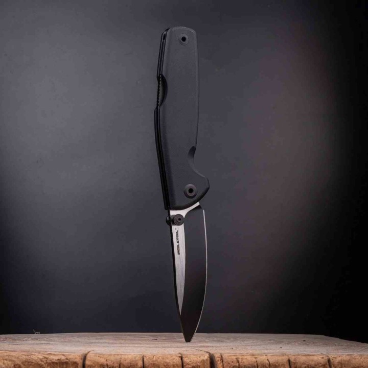 Couteau Real Steel RSK Yak Black Lame Nessmuk Acier 14C28N Manche G10 Sécurité Lockback Clip RS7871BB - Livraison Gratuite