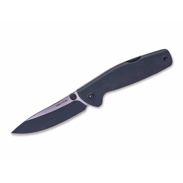 Couteau Real Steel RSK Yak Black Lame Nessmuk Acier 14C28N Manche G10 Sécurité Lockback Clip RS7871BB - Livraison Gratuite