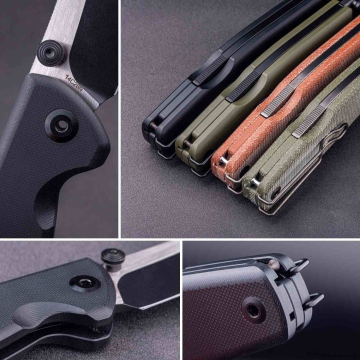 Couteau Real Steel RSK Yak OD Green Lame Nessmuk Acier 14C28N Manche G10 Sécurité Lockback Clip RS7871BG - Livraison Gratuite