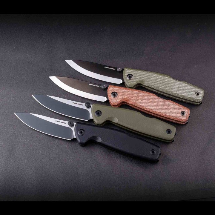 Couteau Real Steel RSK Yak OD Green Lame Nessmuk Acier 14C28N Manche G10 Sécurité Lockback Clip RS7871BG - Livraison Gratuite