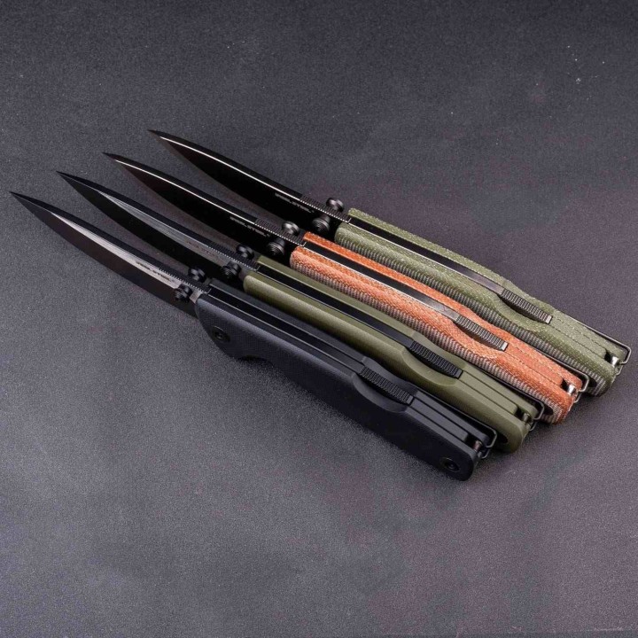 Couteau Real Steel RSK Yak Green Lame Nessmuk Acier 14C28N Manche Micarta Sécurité Lockback Clip RS7871GM - Livraison Gratuite