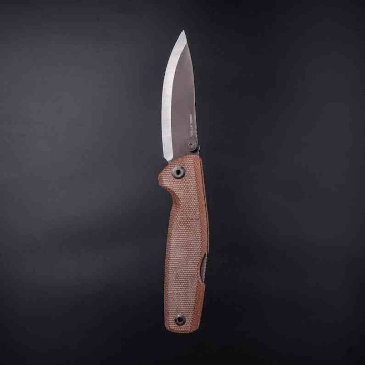 Couteau Real Steel RSK Yak Natural Lame Nessmuk Acier 14C28N Manche Micarta Sécurité Lockback Clip RS7871NM - Livraison Gratuite