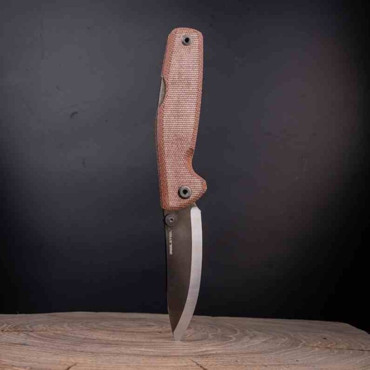 Couteau Real Steel RSK Yak Natural Lame Nessmuk Acier 14C28N Manche Micarta Sécurité Lockback Clip RS7871NM - Livraison Gratuite