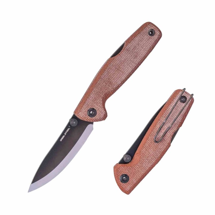 Couteau Real Steel RSK Yak Natural Lame Nessmuk Acier 14C28N Manche Micarta Sécurité Lockback Clip RS7871NM - Livraison Gratuite