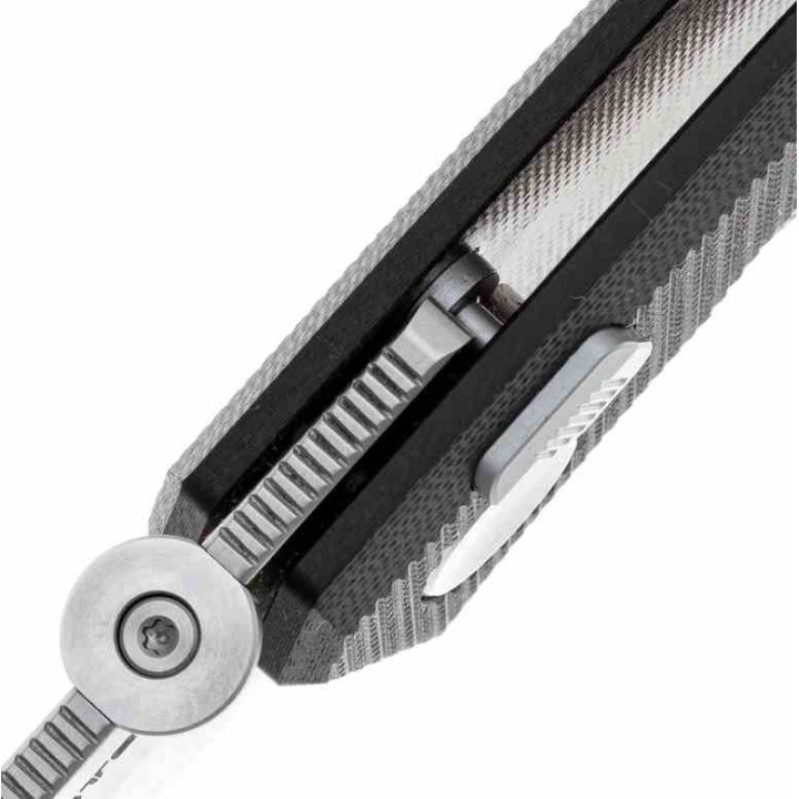 Couteau Real Steel Spectrum Black Lame Acier Nitro V Manche G10 IKBS Button Lock RS7142BS - Livraison Gratuite