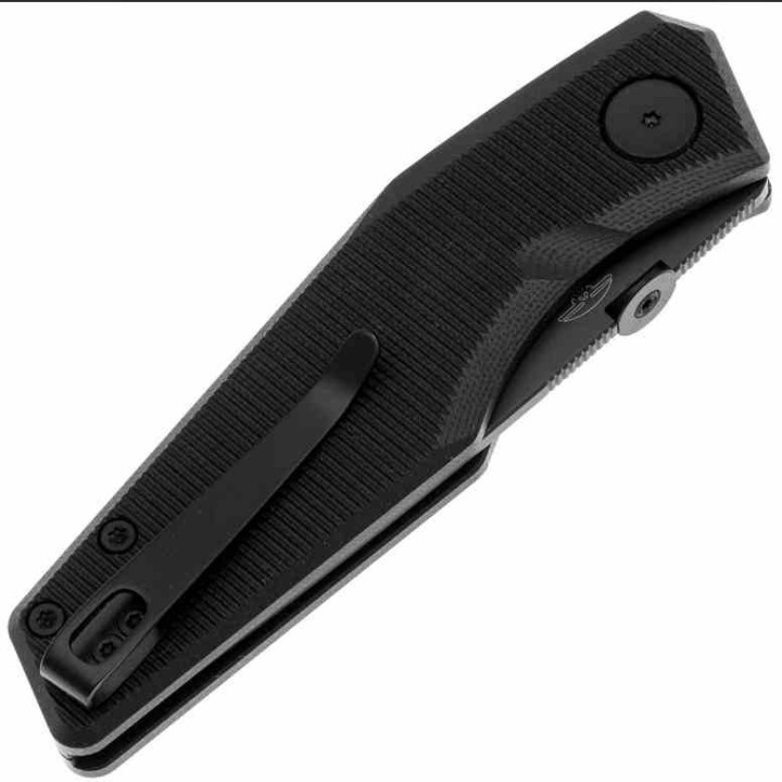 Couteau Real Steel Spectrum Black Lame Acier Nitro V Black Manche G10 IKBS Button Lock RS7142BB - Livraison Gratuite