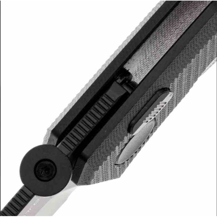Couteau Real Steel Spectrum Black Lame Acier Nitro V Black Manche G10 IKBS Button Lock RS7142BB - Livraison Gratuite
