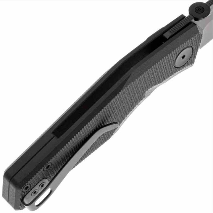 Couteau Real Steel Spectrum Black Lame Acier Nitro V Black Manche G10 IKBS Button Lock RS7142BB - Livraison Gratuite