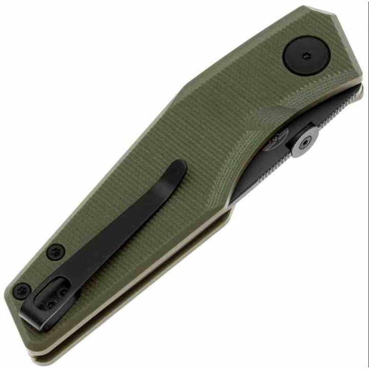 Couteau Real Steel Spectrum Green Lame Acier Nitro V Black Manche G10 IKBS Button Lock RS7142GB - Livraison Gratuite