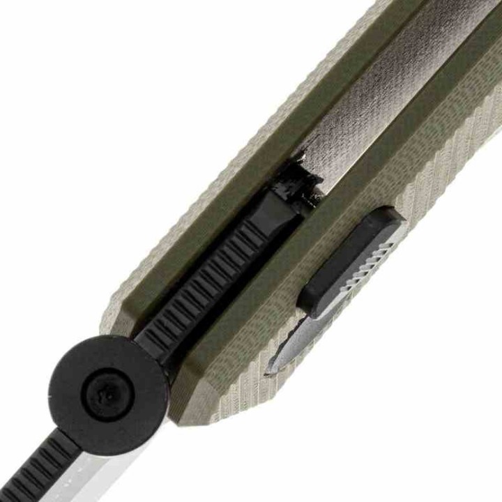 Couteau Real Steel Spectrum Green Lame Acier Nitro V Black Manche G10 IKBS Button Lock RS7142GB - Livraison Gratuite