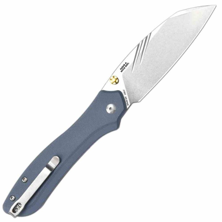 Couteau Pliant CJRB Fugly Gray Lame Acier AR-RPM9 Manche G10 Linerlock Clip IKBS J1957BGY - Livraison Gratuite