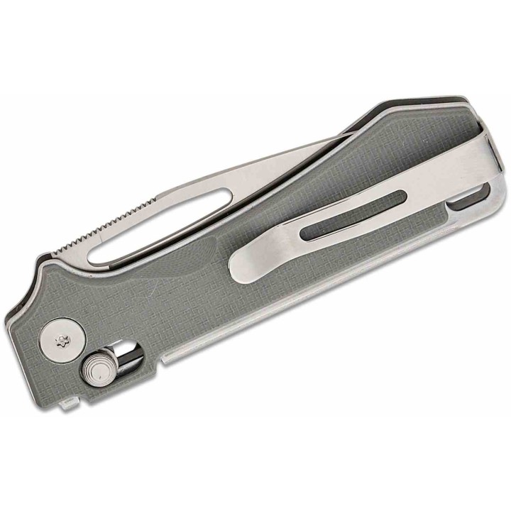 Couteau Real Steel Vis Gray Lame Acier 12C27N Manche G10 Crossbar Lock IKBS Clip RS8051HS - Livraison Gratuite
