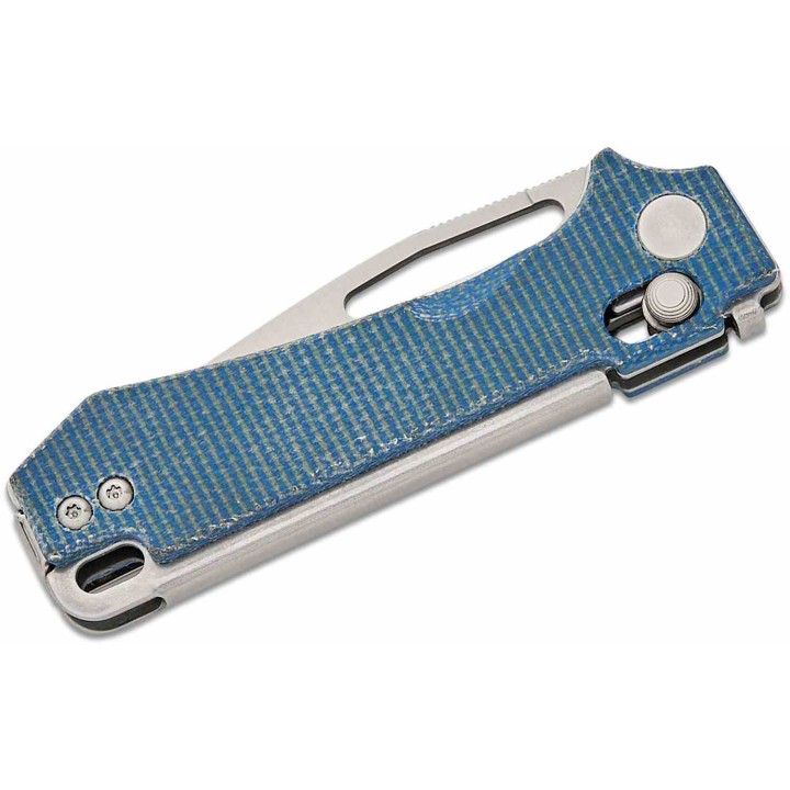 Couteau Real Steel Vis Denim Lame Acier 12C27N Manche Micarta Crossbar Lock IKBS Clip RS8051DM - Livraison Gratuite