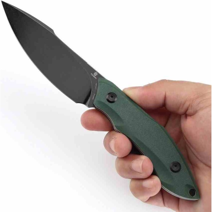 Couteau Tenable Luccio Green Lame Harpon Acier Sandvik 14C28N Manche G-10 Etui Kydex G007A1 - Livraison Gratuite
