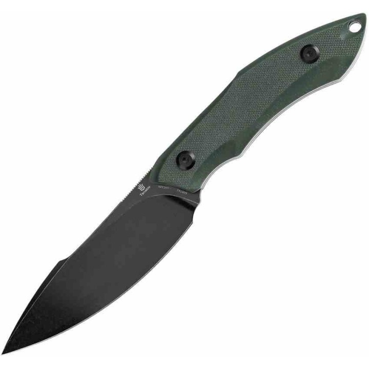Couteau Tenable Luccio Green Lame Harpon Acier Sandvik 14C28N Manche G-10 Etui Kydex G007A1 - Livraison Gratuite