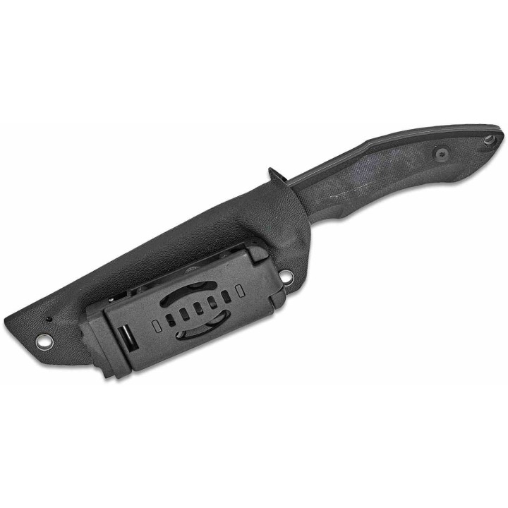 Couteau Tenable Luccio Black Lame Harpon Acier Sandvik 14C28N Manche G-10 Etui Kydex G007A2 - Livraison Gratuite